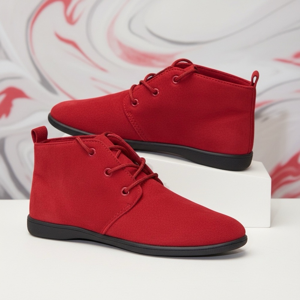 Scala 02 Women Size R6 Faux Suede Round Toe  Lace Up Desert Booties